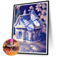 Load image into Gallery viewer, Blue Butterfly House 30*40CM(Picture) Full Square Drill Diamond Painting
