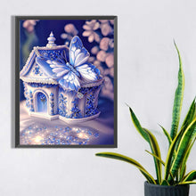 Load image into Gallery viewer, Blue Butterfly House 30*40CM(Picture) Full Square Drill Diamond Painting
