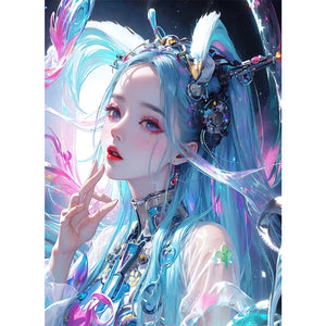 Yishu - Manga Girl - 40*56CM 11CT 3 Stamped Cross Stitch