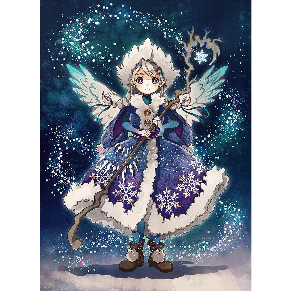 Yishu - Angel Girl With Magic Wand - 40*56CM 11CT 3 Stamped Cross Stitch