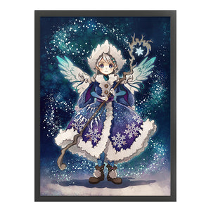 Yishu - Angel Girl With Magic Wand - 40*56CM 11CT 3 Stamped Cross Stitch