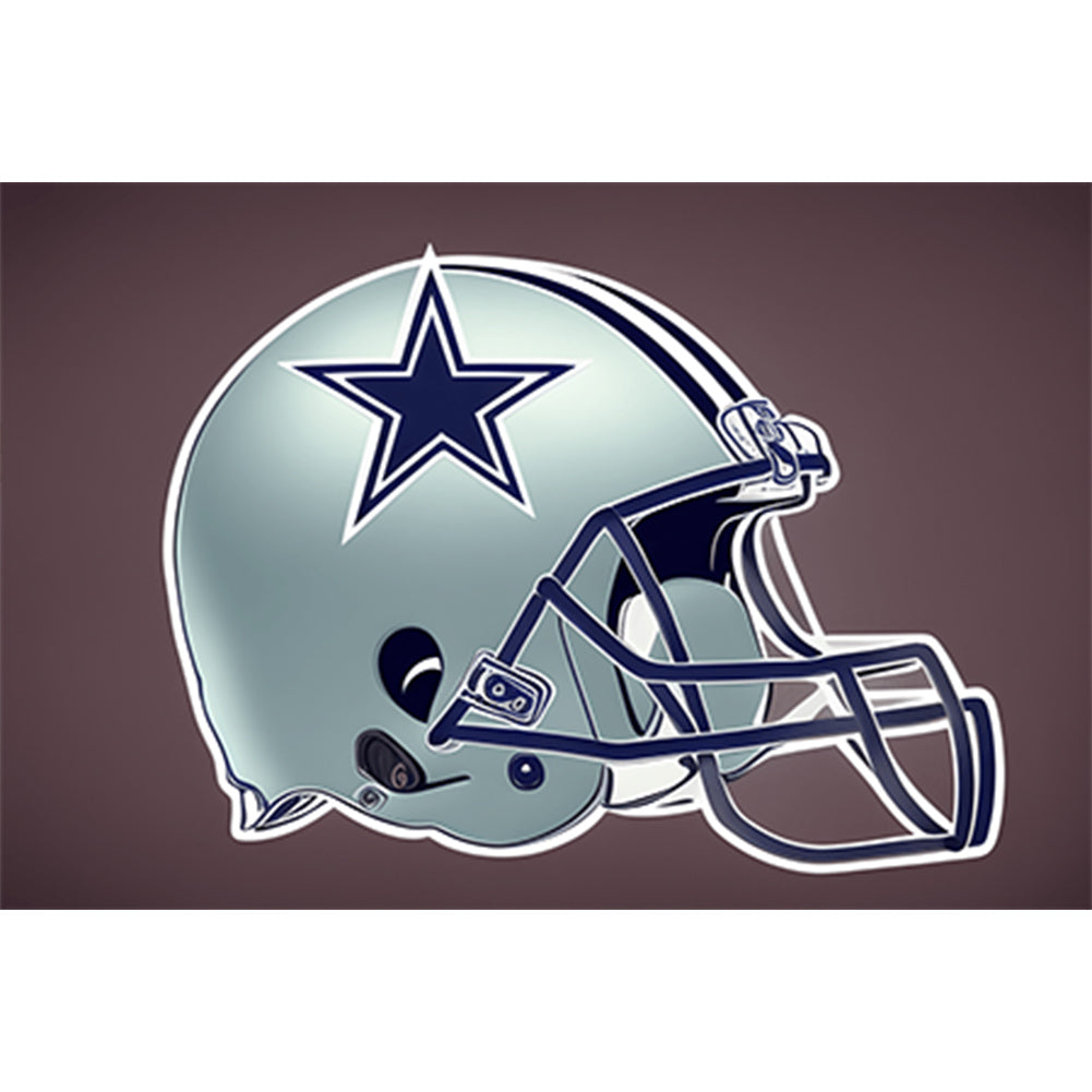 Dallas Cowboys Helmet 45*30CM(Canvas) Full Round Drill Diamond Painting