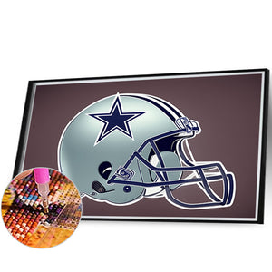 Dallas Cowboys Helmet 45*30CM(Canvas) Full Round Drill Diamond Painting