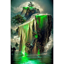 Load image into Gallery viewer, Dreamlike Green Waterfall 40*60CM(Canvas) Full Round Drill Diamond Painting
