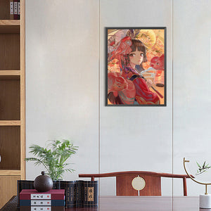 Cartoon Girl 30*40CM(Canvas) Full Round Drill Diamond Painting