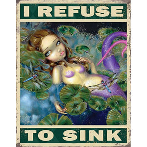 Mermaid Girl Poster 40*50CM(Canvas) Full Round Drill Diamond Painting