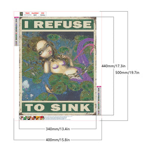 Mermaid Girl Poster 40*50CM(Canvas) Full Round Drill Diamond Painting