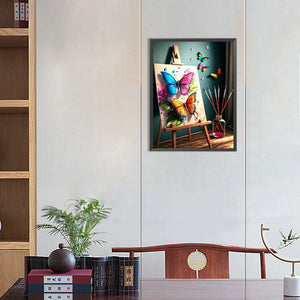 Beautiful Butterfly Painting 30*40CM(Canvas) Full Round Drill Diamond Painting