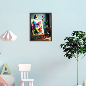 Beautiful Butterfly Painting 30*40CM(Canvas) Full Round Drill Diamond Painting