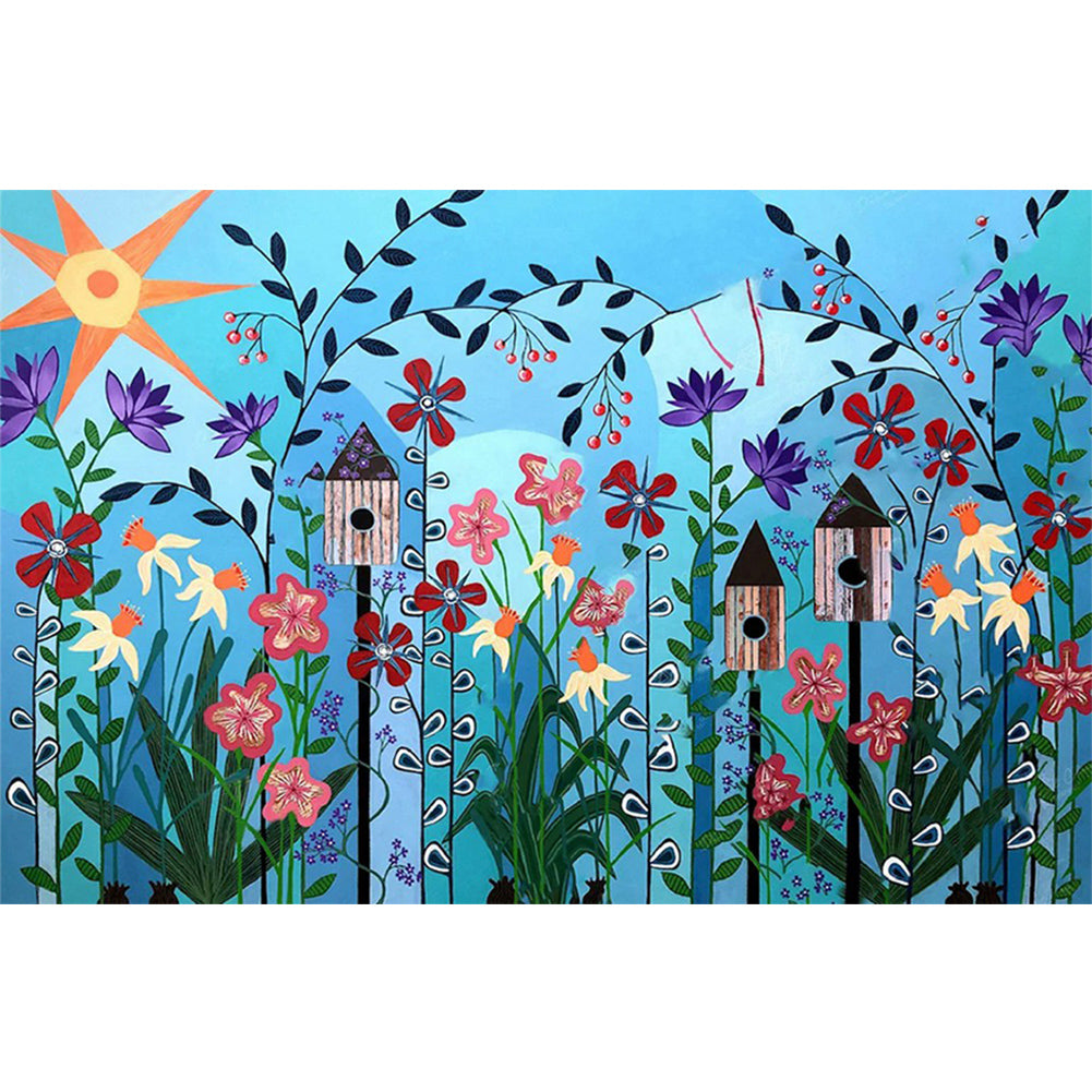 Flowers And Grass 50*30CM(Canvas) Full Round Drill Diamond Painting