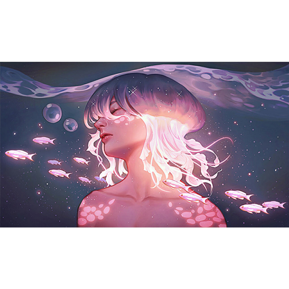Jellyfish Girl 40*70CM(Canvas) Full Round Drill Diamond Painting