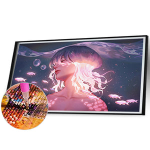 Jellyfish Girl 40*70CM(Canvas) Full Round Drill Diamond Painting
