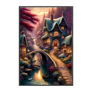 Huancan - Scenic Town - 50*75CM 16CT 2 Stamped Cross Stitch