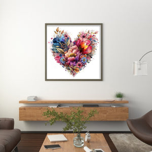 Huancan - Heart Shape - 40*40CM 11CT 3 Stamped Cross Stitch
