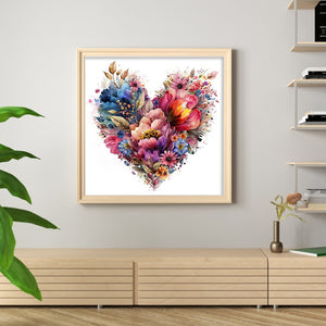 Huancan - Heart Shape - 40*40CM 11CT 3 Stamped Cross Stitch