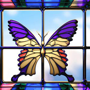 Stained Glass Art 40*40CM(Canvas) Full Round Drill Diamond Painting