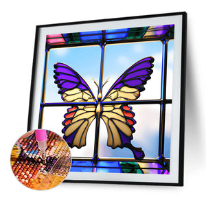 Stained Glass Art 40*40CM(Canvas) Full Round Drill Diamond Painting