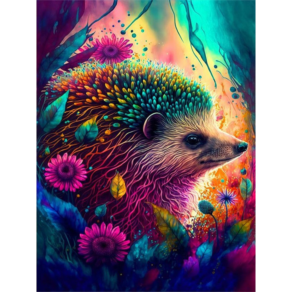 Watercolor Hedgehog 30*40CM(Canvas) Full Round Drill Diamond Painting