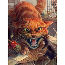 Load image into Gallery viewer, Angry Cat 30*40CM(Canvas) Full Round Drill Diamond Painting
