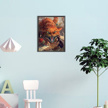 Load image into Gallery viewer, Angry Cat 30*40CM(Canvas) Full Round Drill Diamond Painting
