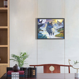 Wolf 40*30CM(Canvas) Full Round Drill Diamond Painting