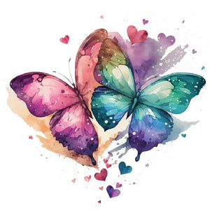 Watercolor Butterfly 30*30CM(Canvas) Full Round Drill Diamond Painting
