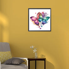 Load image into Gallery viewer, Watercolor Butterfly 30*30CM(Canvas) Full Round Drill Diamond Painting
