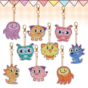 9pcs Diamond Art Keychain Special-shaped Drill 5D DIY Bag Pandant (PT10)