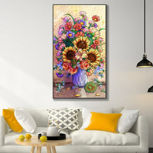 Bouquet In A Vase 45*80CM(Canvas) Full Round Drill Diamond Painting