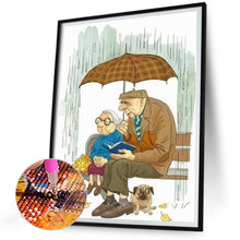 Load image into Gallery viewer, Old Couple On A Date In The Rain 30*40CM(Canvas) Full Round Drill Diamond Painting
