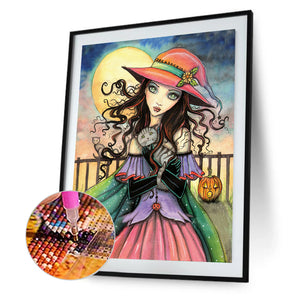 Gothic Girl 30*40CM(Canvas) Full Round Drill Diamond Painting