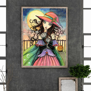 Gothic Girl 30*40CM(Canvas) Full Round Drill Diamond Painting