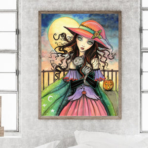 Gothic Girl 30*40CM(Canvas) Full Round Drill Diamond Painting