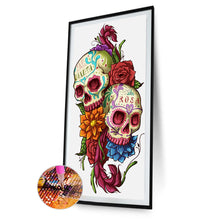 Load image into Gallery viewer, Flowers And Skulls 40*70CM(Canvas) Full Round Drill Diamond Painting
