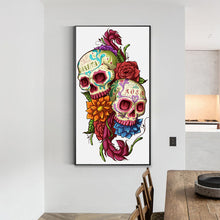 Load image into Gallery viewer, Flowers And Skulls 40*70CM(Canvas) Full Round Drill Diamond Painting
