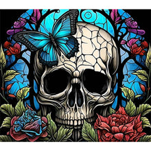 Load image into Gallery viewer, Skull Glass Painting 50*45CM(Canvas) Full Round Drill Diamond Painting
