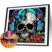 Load image into Gallery viewer, Skull Glass Painting 50*45CM(Canvas) Full Round Drill Diamond Painting
