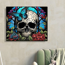 Load image into Gallery viewer, Skull Glass Painting 50*45CM(Canvas) Full Round Drill Diamond Painting

