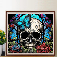 Load image into Gallery viewer, Skull Glass Painting 50*45CM(Canvas) Full Round Drill Diamond Painting
