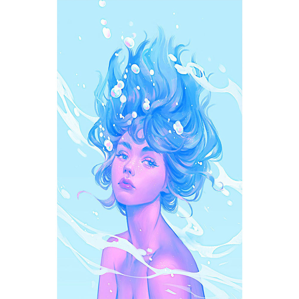 Girl In The Water 30*50CM(Canvas) Full Round Drill Diamond Painting