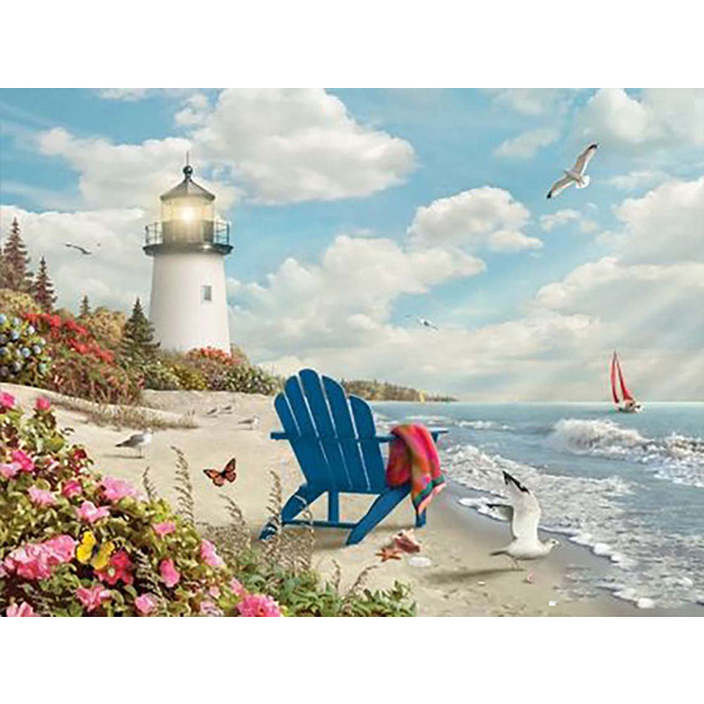 Long Days At The Beach 40*30CM(Canvas) Full Round Drill Diamond Painting