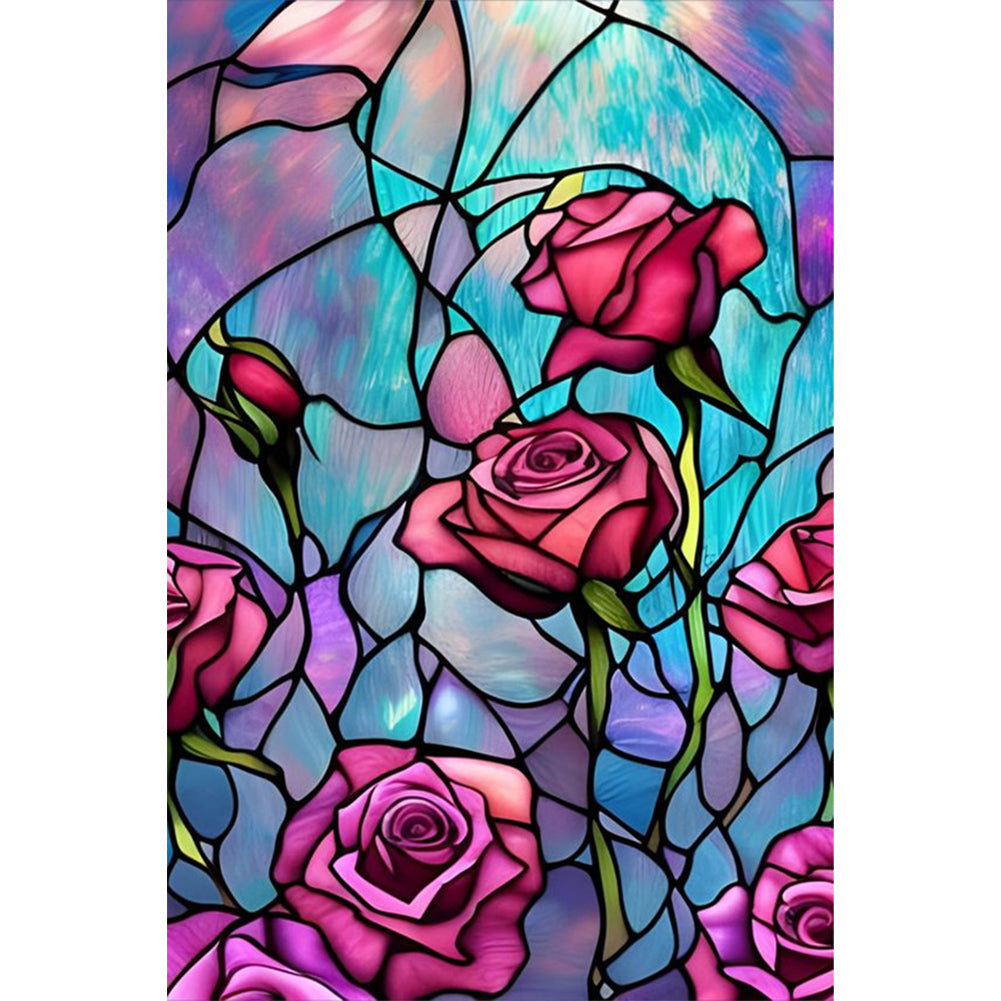 Rotten Rose Glass Painting 40*60CM(Canvas) Full Round Drill Diamond Painting
