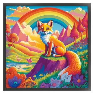 Huancan - Colorful Animals - Fox - 50*50CM 11CT 3 Stamped Cross Stitch