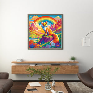 Huancan - Colorful Animals - Fox - 50*50CM 11CT 3 Stamped Cross Stitch