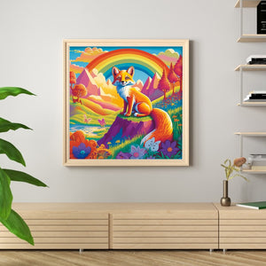 Huancan - Colorful Animals - Fox - 50*50CM 11CT 3 Stamped Cross Stitch