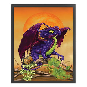 Yishu - Dragon On The Vine - 40*53CM 11CT 3 Stamped Cross Stitch