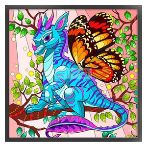 Huancan - Dragon Butterfly - 50*50CM 11CT 3 Stamped Cross Stitch