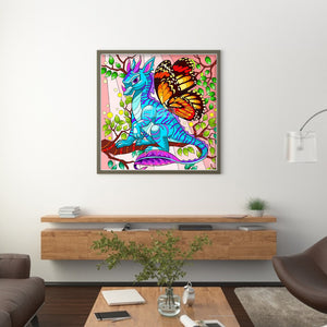 Huancan - Dragon Butterfly - 50*50CM 11CT 3 Stamped Cross Stitch