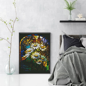 Huancan - Window Paper-Cut Daisy - 50*65CM 14CT 2 Stamped Cross Stitch