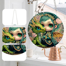 Load image into Gallery viewer, Acrylic Single-Sided 5D DIY Diamond Painting Hanging Pendant (Dragon and Girl)
